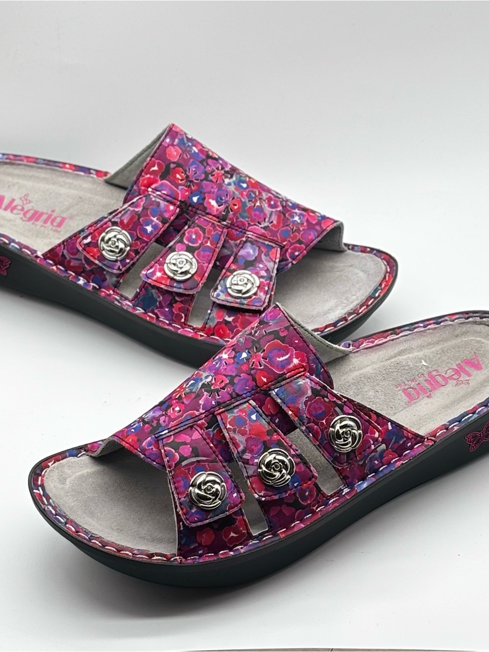 Alegria Sandals Womens EU42 USA 11-11.5 Julee Poppy Slide Cottage Dopamine Artsy